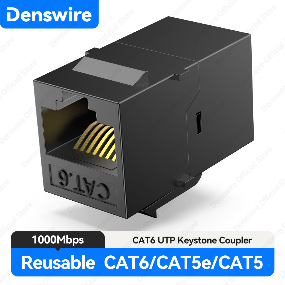 Rj45 Jack - Denswire RJ45 CAT6 Inline Coupler Keystone
