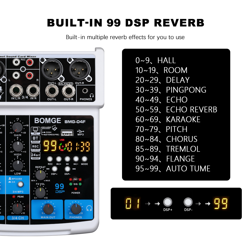 BOMGE Portable 99DSP 4 Channel - огляд і ціна Audio Interface