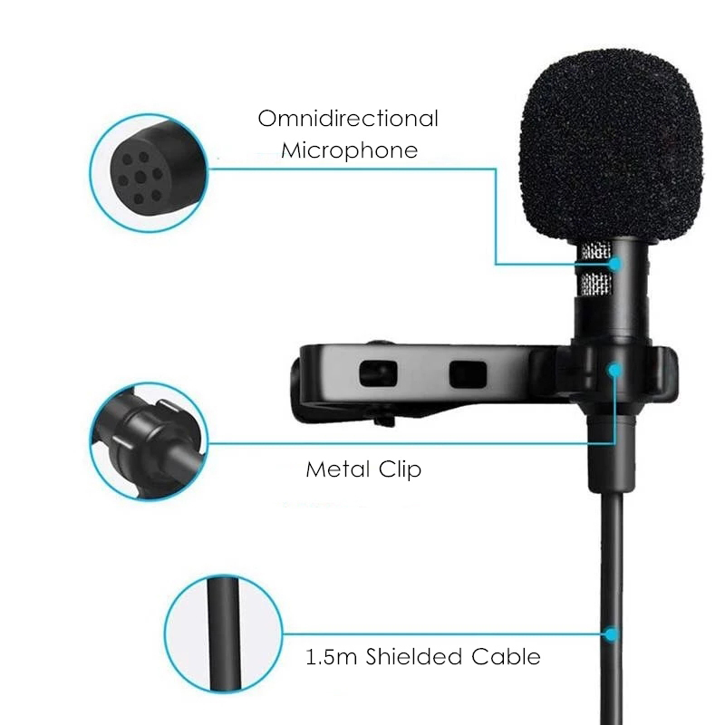 1.5m Mini Portable Lavalier Mi - огляд і ціна Microphone Capsule